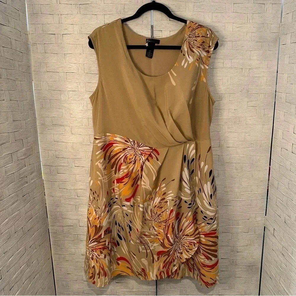 Lane Bryant Tan‎ with Floral Dress size 14